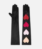 Christopher Kane Long Love Heart Leather Gloves