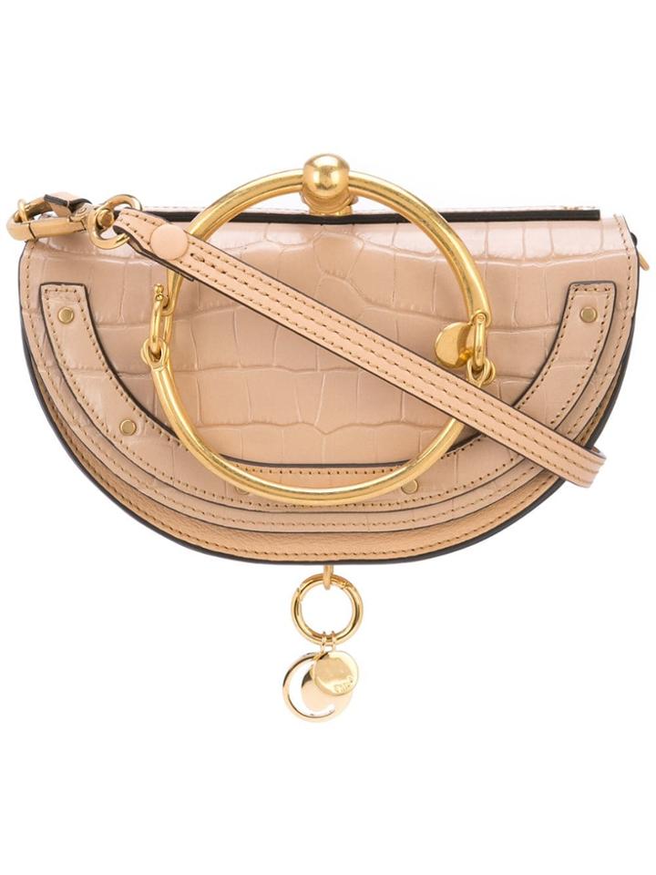 Chloé Nile Minaudiere Croc Bag - Neutrals