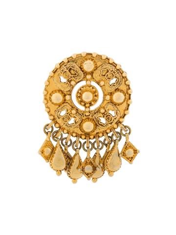 Christian Lacroix Vintage Drop Charms Pin - Gold