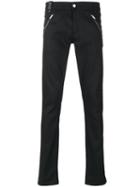 Alexander Mcqueen - Slim-fit Biker Jeans - Men - Cotton/leather/elastodiene - 46, Black, Cotton/leather/elastodiene
