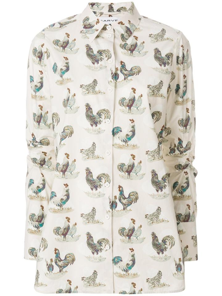 Carven Print Long-sleeve Shirt - Nude & Neutrals
