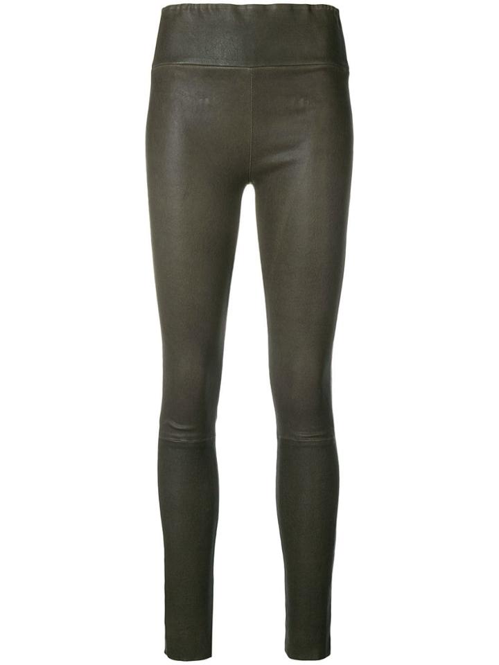 Sprwmn Stretch Leather Trousers - Green