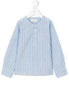 Simple Kids - Striped Mao Shirt - Kids - Cotton - 8 Yrs, Blue