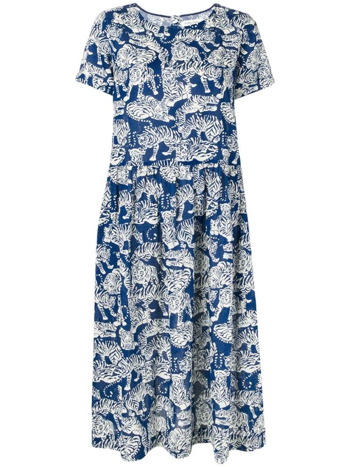 Ymc Perhacs Tiger Print Dress - Blue