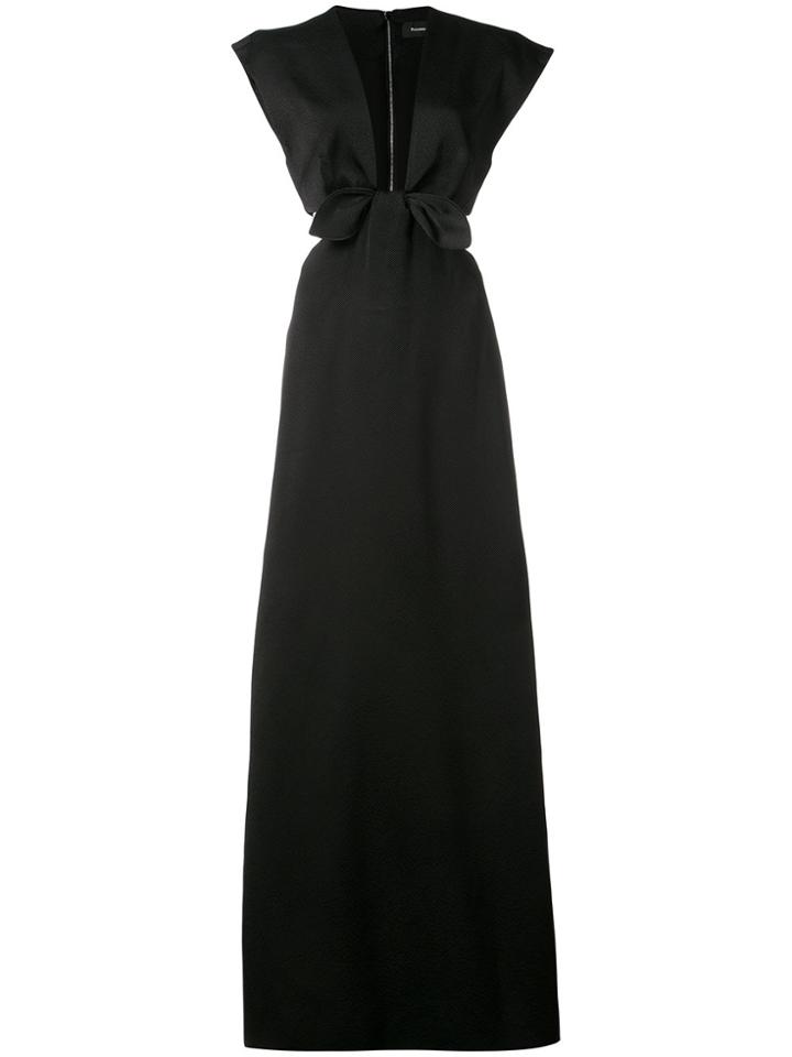 Proenza Schouler Deep V-neck Bow Dress - Black