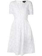 Saloni Flared Dress, Women's, Size: 2, White, Cotton/polyamide