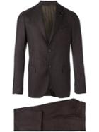 Lardini Two-piece Suit, Men's, Size: 48, Brown, Cotton/polyester/cupro/wool