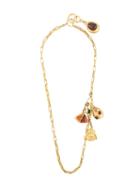 Chanel Pre-owned Cc Stone Motif Chain Pendant Necklace - Gold