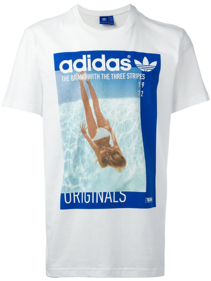 Adidas Originals Girl Print T-shirt, Size: Small, White, Cotton