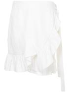 Goen.j Ruffle-shirred Wrap Skirt - White
