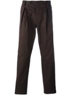 Al Duca D'aosta 1902 Pleat Detail Straight Leg Trousers, Men's, Size: 54, Brown, Cotton