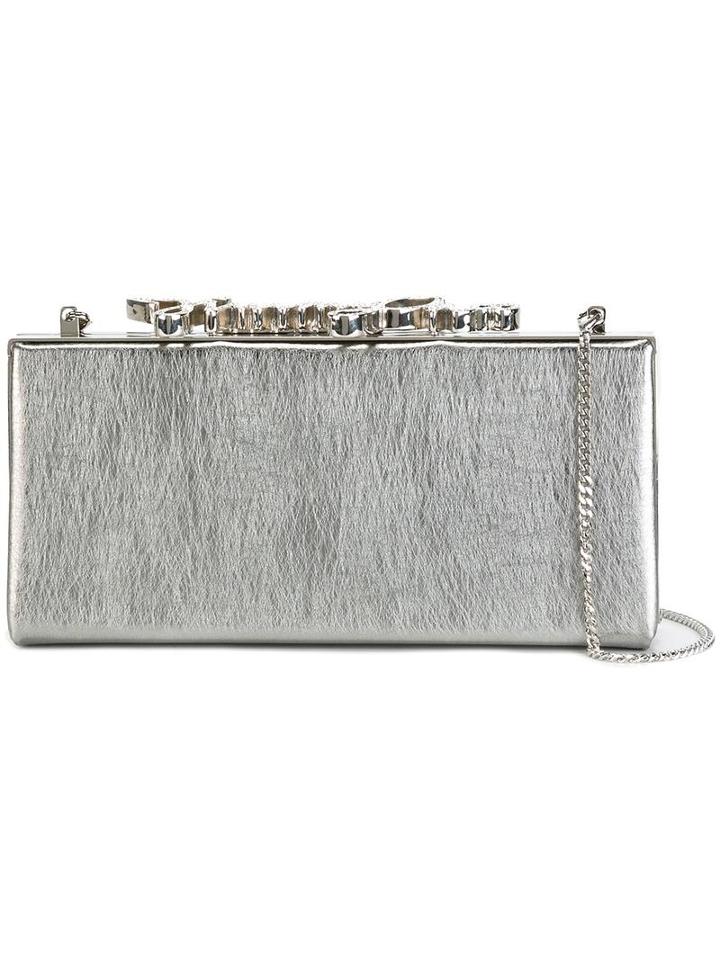 Jimmy Choo - Celeste Clutch - Women - Goat Skin - One Size, Grey, Goat Skin