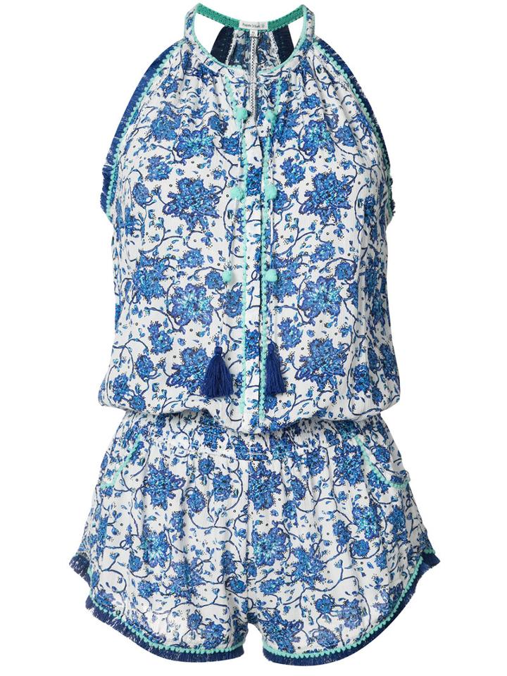 Poupette St Barth Lola Playsuit, Women's, Size: Small, Blue, Cotton