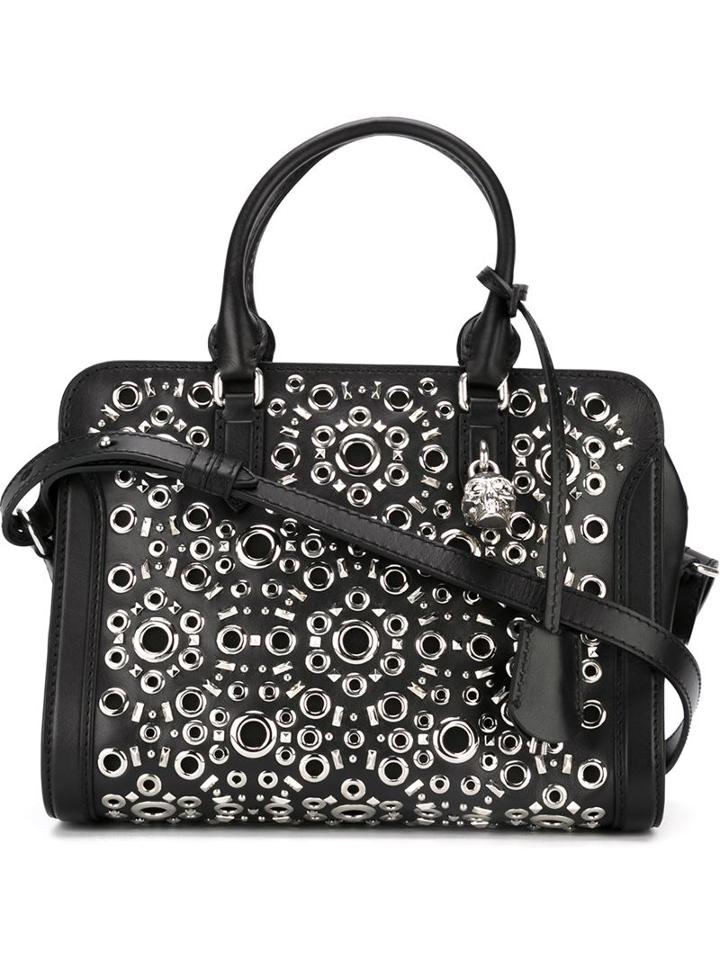Alexander Mcqueen Small 'padlock' Tote, Women's, Black