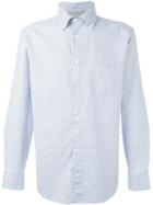 Eleventy Checked Shirt, Men's, Size: 45, White, Cotton
