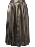 Cityshop Pleated Knee-length Skirt, Women's, Size: 38, Grey, Polyester/cupro