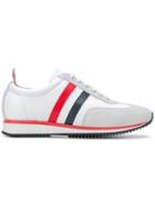 Thom Browne Running Shoe With Red, White And Blue Stripe In Cotton