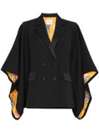 Racil Kyoto Contrast Lining Virgin Wool Kimono Jacket - Black