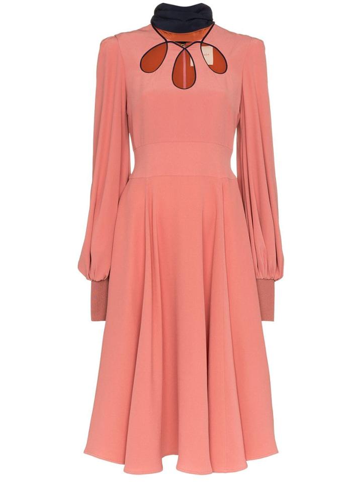 Roksanda Adena Silk Midi-dress - Pink & Purple