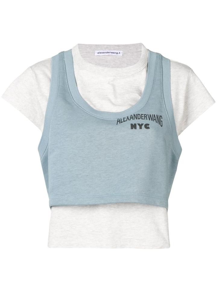 T By Alexander Wang Bi-layer Crop Top - Blue