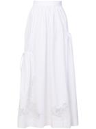 Ermanno Scervino Ruffled Lace Inset Maxi Skirt - White