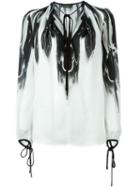 Plein Sud Abstract Print Blouse, Women's, Size: 42, White, Silk
