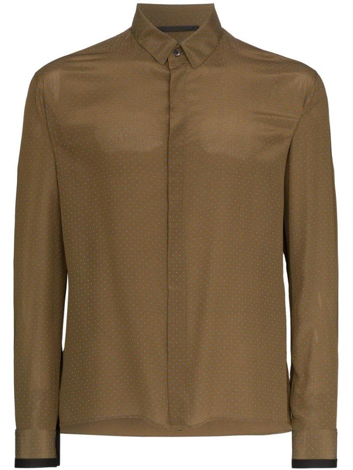 Haider Ackermann Polka-dot Long-sleeve Shirt - Green