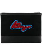 Kenzo Logo Embroidered Clutch - Black