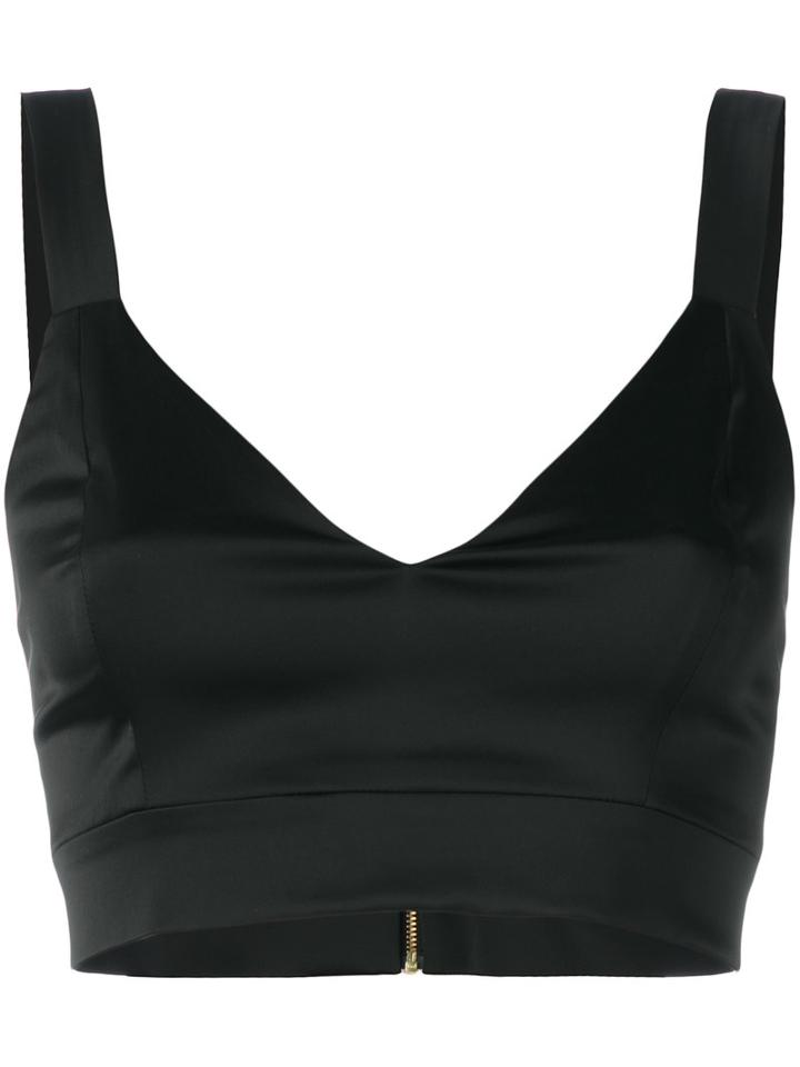 Murmur - Zip Up Tank Top - Women - Polyamide/spandex/elastane/acetate - 36, Black, Polyamide/spandex/elastane/acetate