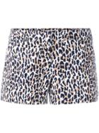 Michael Michael Kors Thora Animal Print Shorts, Women's, Size: 2, White, Cotton/spandex/elastane