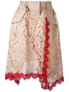 Sacai Paperbag Waist Lace Skirt, Women's, Size: 3, Nude/neutrals, Cotton/nylon/rayon/cupro