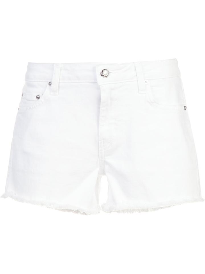 Derek Lam 10 Crosby Drew Cut-off Shorts, Women's, Size: 28, White, Cotton/elastodiene