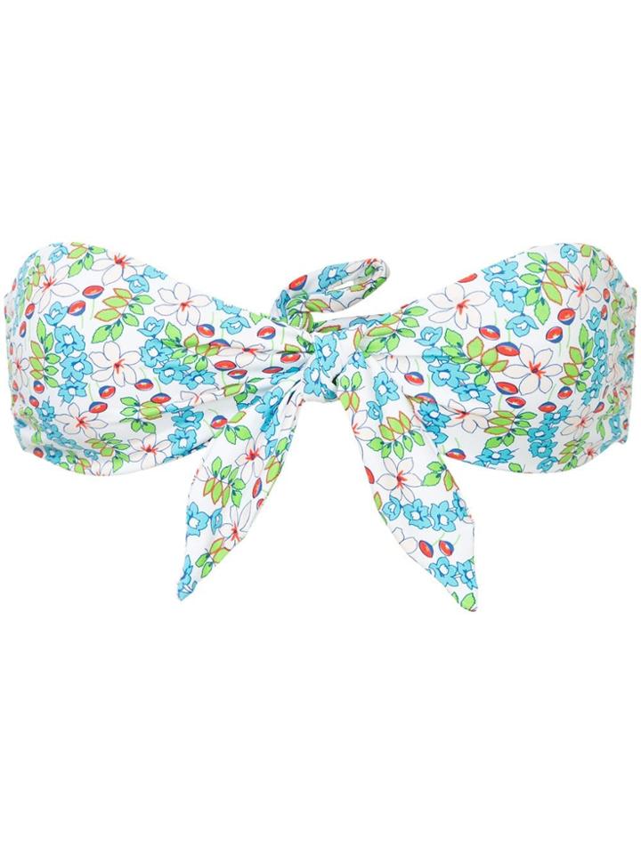 The Upside Floral Print Bikini Top - White