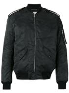 Saint Laurent Military Bomber Jacket, Men's, Size: 52, Black, Nylon/wool/polyester/cotton