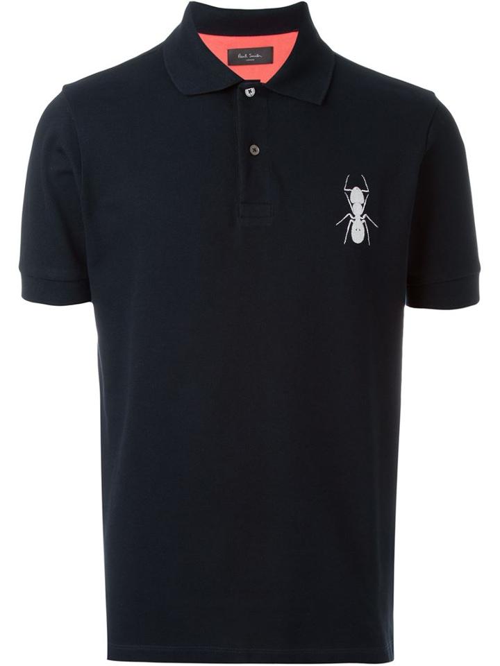 Paul Smith London Embroidered Logo Polo Shirt, Men's, Size: 52, Black, Cotton