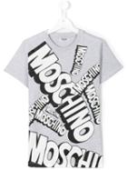 Moschino Kids - Logo Print T-shirt - Kids - Cotton - 14 Yrs, Boy's, Grey