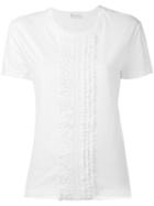 Red Valentino - Lace Short Sleeved T-shirt - Women - Cotton/polyamide - Xs, White, Cotton/polyamide