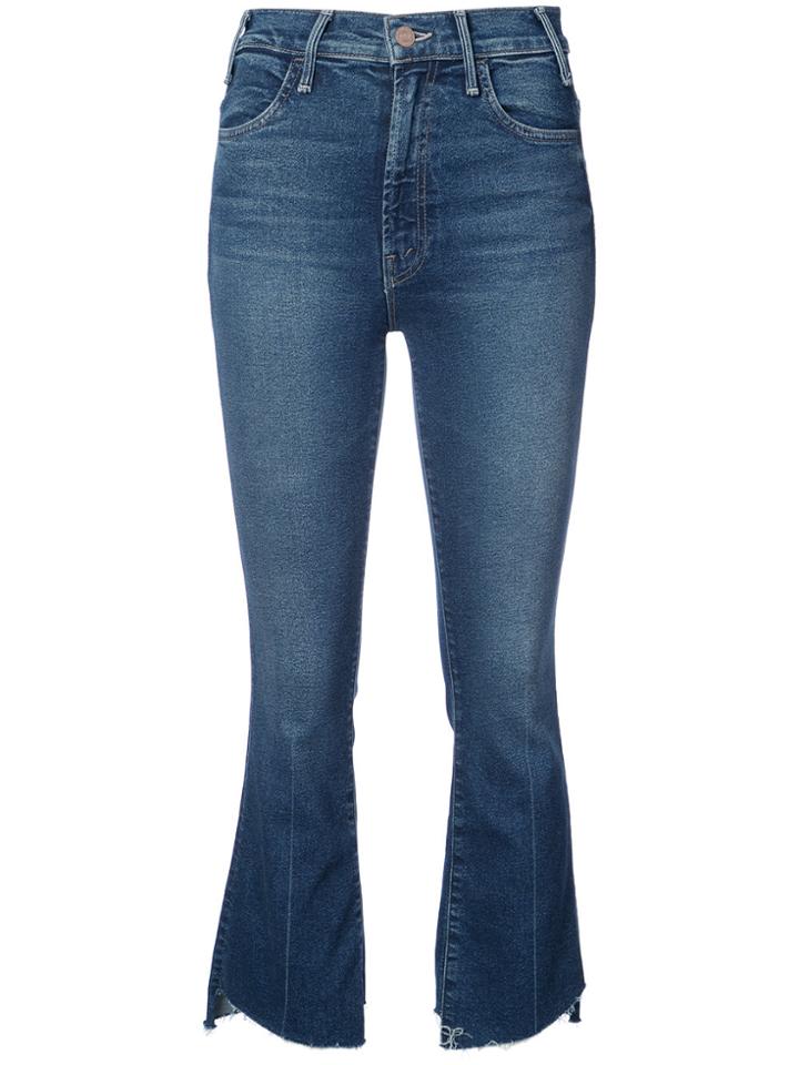 Mother Cropped Bootcut Jeans - Blue