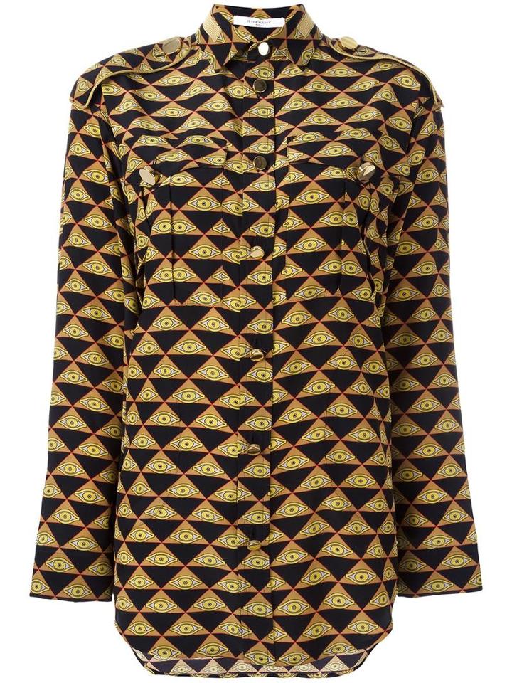 Givenchy Egyptian Eye Print Shirt, Women's, Size: 38, Silk/polyamide/polyester/viscose