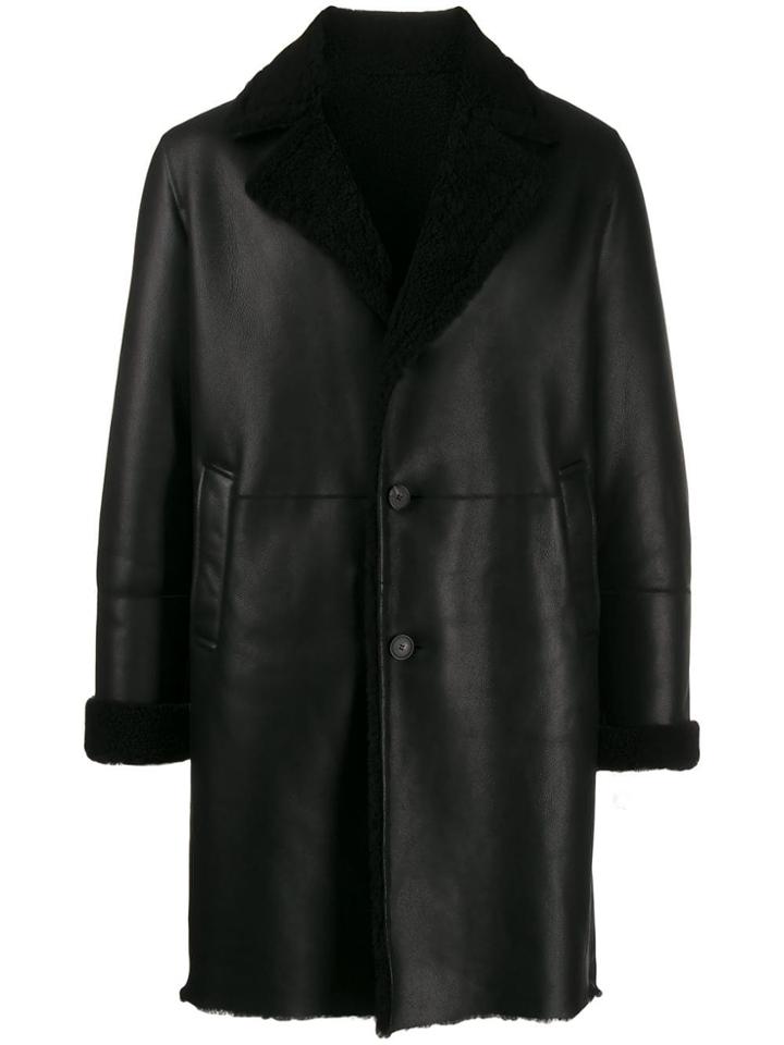 Tagliatore Shearling Lined Coat - Black