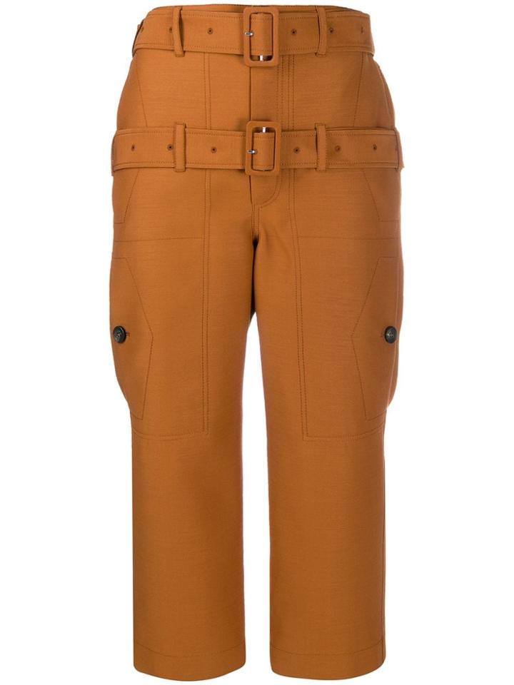 Lanvin Double Belted Cropped Trousers - Orange
