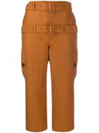 Lanvin Double Belted Cropped Trousers - Orange