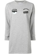 Chiara Ferragni Flirting Eyes Sweatshirt Dress - Grey