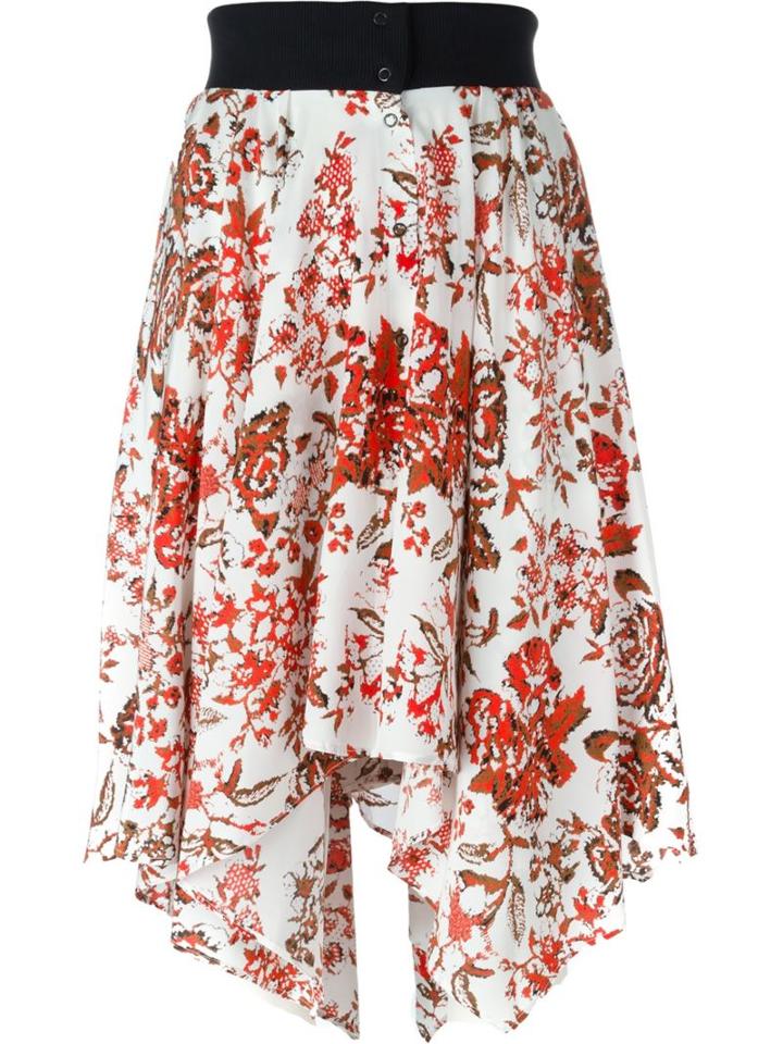 J.w. Anderson Floral Print Handkerchief Skirt, Women's, Size: 10, Yellow/orange, Silk