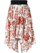 J.w. Anderson Floral Print Handkerchief Skirt, Women's, Size: 10, Yellow/orange, Silk