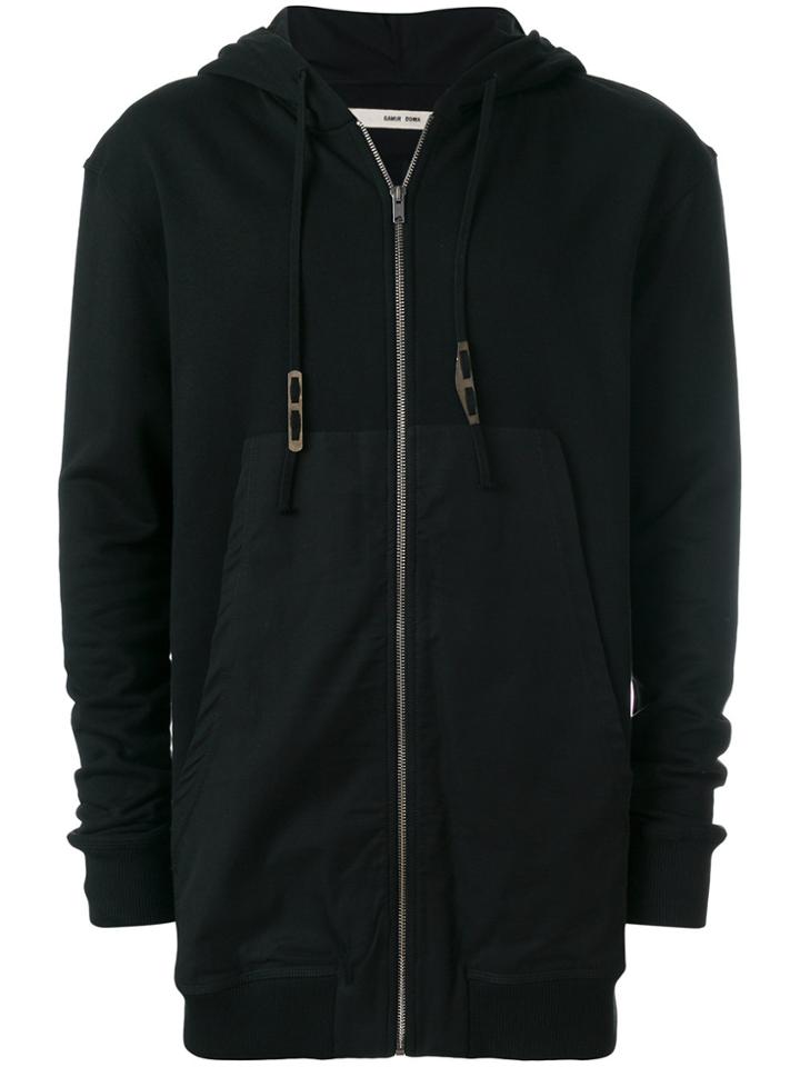 Damir Doma Long-line Zipped Hoodie - Black