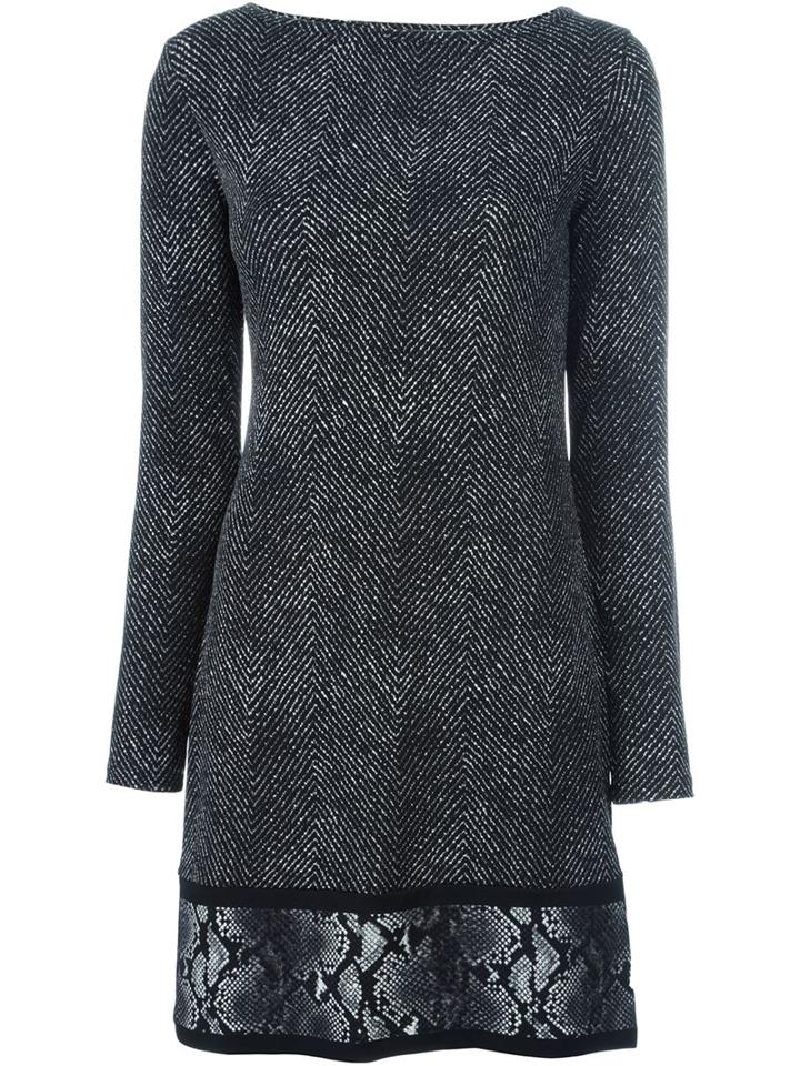 Michael Michael Kors Herringbone Print Fitted Dress