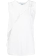 3.1 Phillip Lim Crêpe De Chine Ruffle Tank Top, Women's, Size: Small, White, Silk/cotton