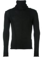 Isabel Benenato Front Seam Sweater, Men's, Size: Large, Black, Wool/merino