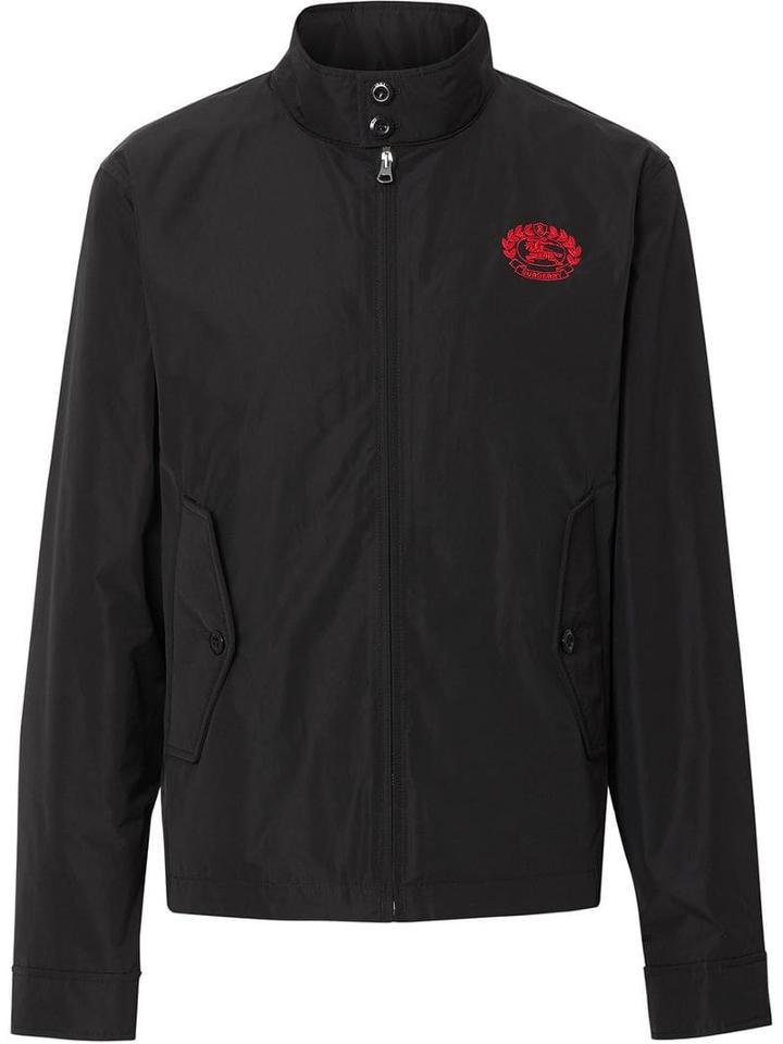 Burberry Logo Crest Windbreaker - Black